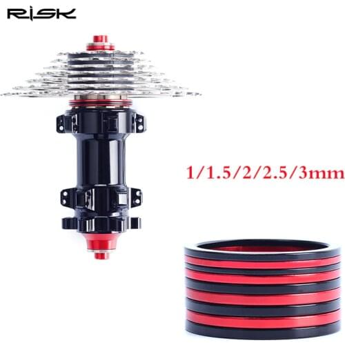 RISK 15pcs MTB Road Bike Bottom Bracket Gasket Bicycle Flywheel Hub Washer Spacer Aluminium Alloy 1/1.5/2/2.5/3mm Bike Spacer