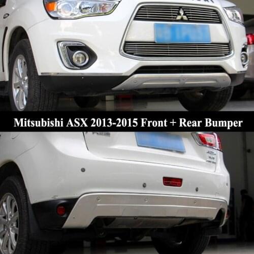 For Mitsubishi ASX 2013-2015 Front + Rear Bumper Diffuser Bumpers Lip Protector Guard skid plate Stainless steel 2PCS