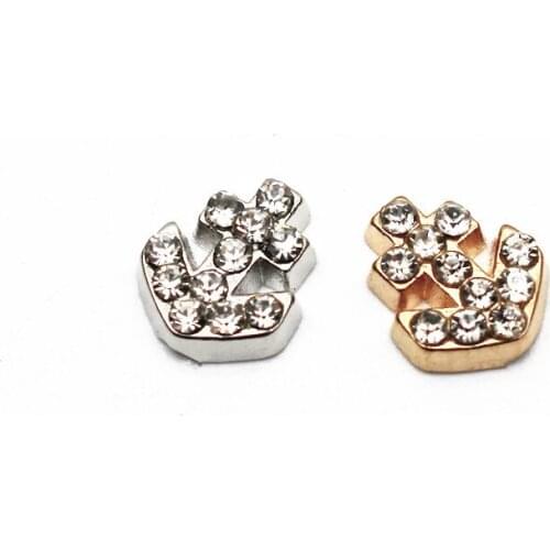 20Pcs/Lot Silver Gold Rhinestone Anchor Floating Charms Hand-made DIY for Glass Lockets