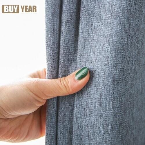 2021new Nordic Minimalist Modern Solid Color Curtains Living Room Bedroom Bay Window French Window Curtains Custom