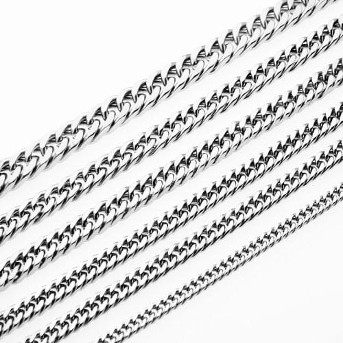 3/3.5/4.2//5/6/7/8/9/10/12mm Width 316L Stainless Steel Curban Chain Necklace For Man Fashion Jewelry