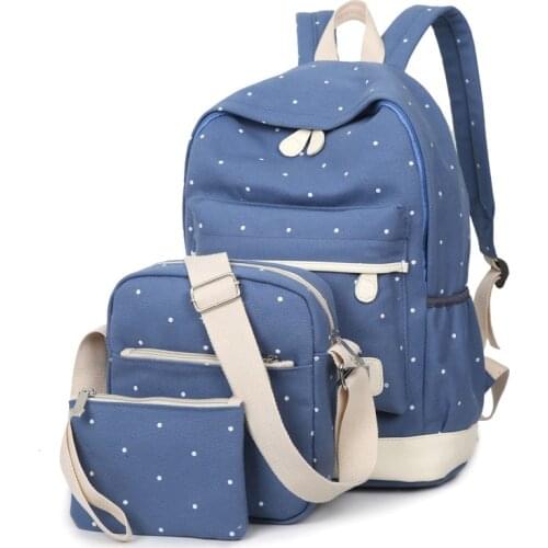 3pcs/set Women Backpack School Bags Star Printing Cute Backpacks with Bear for Teenagers Girls Travel Bag Rucksacks Mochila