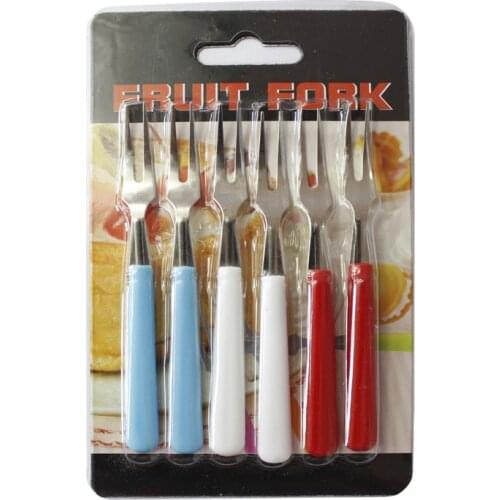 6pcs/set Fruit Forks Cake Salad Cocktail Dessert Forks Fruit Fork Dessert Fork Stainless Steel Kitchen Tools Fruit Tool
