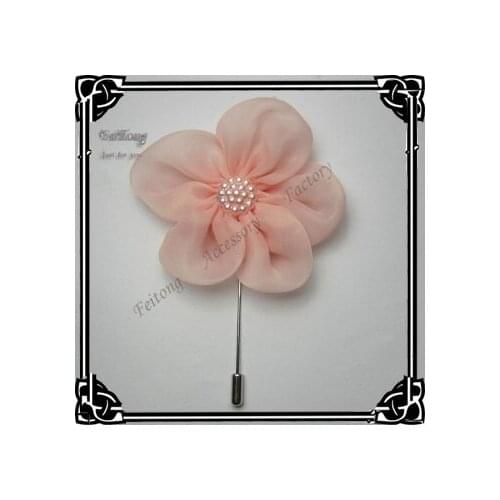 6CM silk flowers with long brooch pins stick pin 30pcs/lot Free shipping