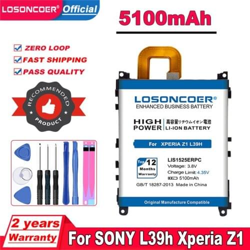 5100mAh LIS1525ERPC Battery For Sony Xperia Z1 L39h L39 C6902 C6903 C6916 C6943 Z1 L39T L39U SO-01F +Free Tools