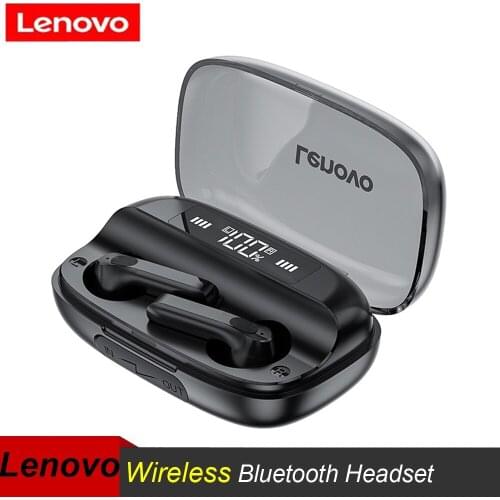 Lenovo Bluetooth Headphone Wireless Earphone QT81 Stereo Sound Headset Touch Button with 1200mAh Charging Case Mobile power
