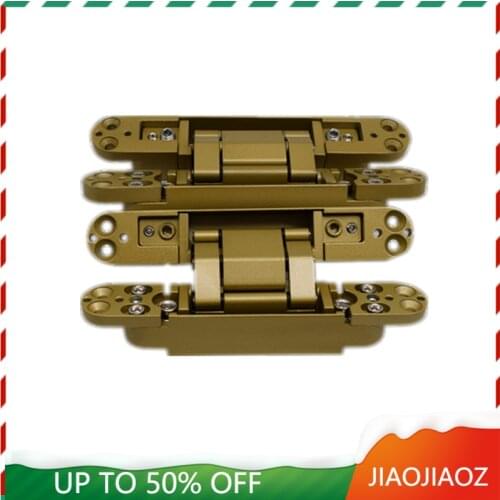 JIAOJIAOZ Gold Zinc Alloy hidden door hinge 3D Adjustable Conceal door Hinge /Invisible Door Hinge 40kg for 2 hinges