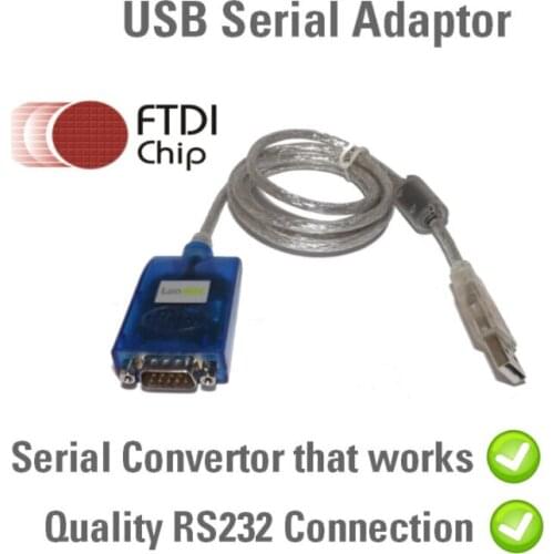QUALITY USB 9 PIN RS232 SERIAL ADAPTOR CONVERTER GENUINE FTDI FT232RL - WORKS