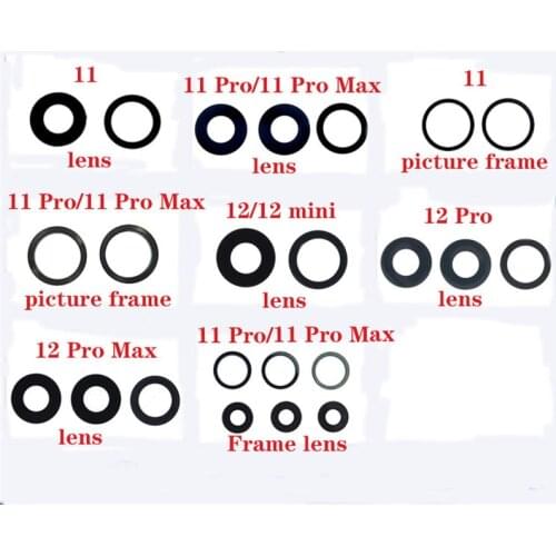 Back Rear Camera Lens Glass Cover Ring with Adhesive Glue for Iphone 11 11 Pro 11 Pro Max 12 12 mini 12 Pro 12 Pro Max