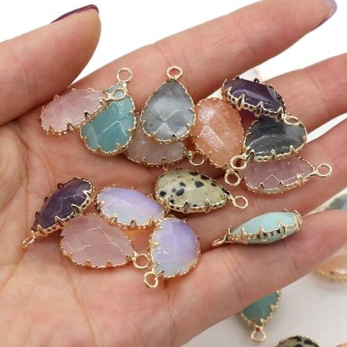 2Pcs Natural Stone Pendant Section Lace Exquisite Semi-precious For Jewelry Making Charms DIY Necklace Bracelet Anklet Accessory