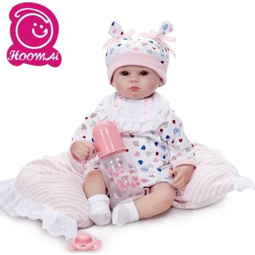 45CM Baby Dolls Lifelike Reborn Baby Doll Action Figure Toys Silicone Children Toy With Hair Kids Birthday Gift