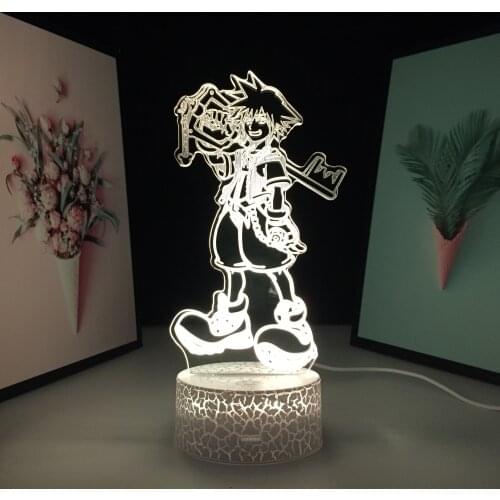Colors Changing Sora Lamp Kingdom Hearts Game Figure Sora Keyblade Kids Bedroom Decor Nightlight Child Bedside Night Light LED