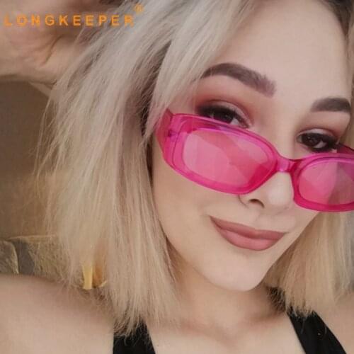 2020 Fashion Rectangle Sun Glasses Women Brand Designer Vintage Sunglasses Female Candy Color Eyewears UV400 lentes de sol mujer