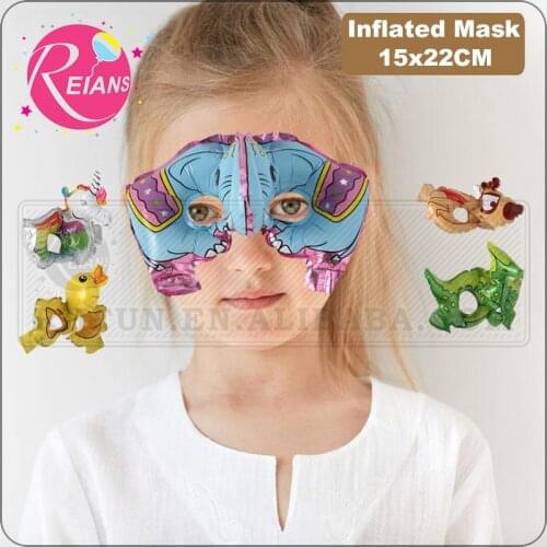 Cartoon Animal unicorn Mask Carnival Foil Balloons birthday Party Decoration Balloon Kids Toy Gifts Masquerade party free gift