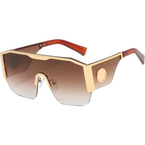 XM GlassesHot Luxury Brand Designer Women Man Metal Rimless Fashion Medusa SHADES Newest 2021 Italian oversized sunglasses