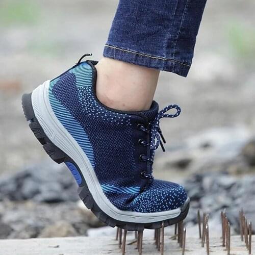 Work safety shoes men 2021 new fashion lace-up sport sneakers men shoes breathable mesh male tennis mans footwear plus size