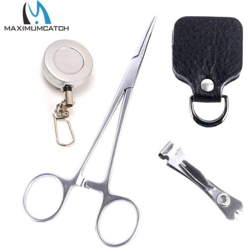 Maximumcatch Fly Fishing Accessories Vest Pack Tool Combo Line Nipper/Forceps/Zinger/Leader Straightener 4pcs Fishing Tool Combo