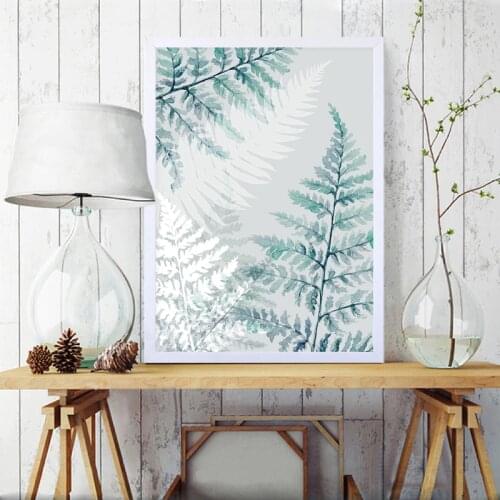 Fern Leaf Wall Art Canvas Painting Palm Watercolor Posters and Prints Nordic Pictures for Living Room Home Decoration