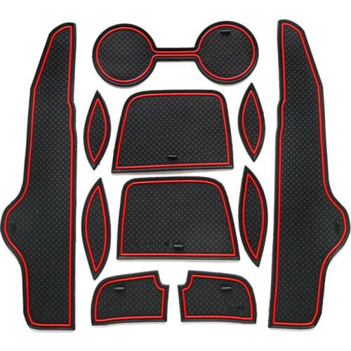 Non-slip Rubber Mat For Toyota Corolla 2007-2013 11pcs Car Gate Slot Pad Door Groove Mat Cup Holder Sticker Decorator Car Stylin