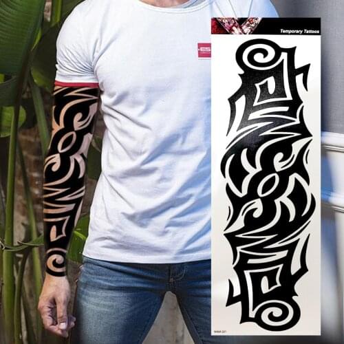 New 1 Piece Temporary Tattoo Sticker Tribal style Tattoo with Arm Body Art Large Fake Tattoo Sticker