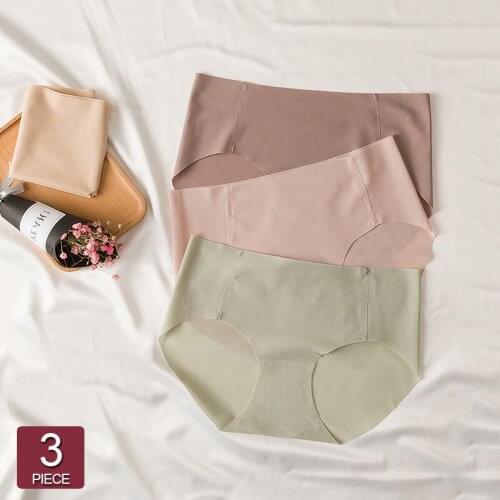 2020 New Arrivals Seamless Sexy Women Underpants Ice Silk Solid Color Comfortable Ladies Boxer Briefs Ultra-thin Lingerie