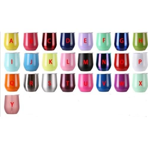 Wholesale 10-100pcs/lot 12oz Wine Tumbler Stainless Steel Wine Glass Egg Cup 2 layers Vacuum Insulated Beer Mug Wedding Party Gi