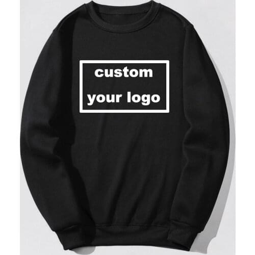 Customized Logo Print Wholesale Women Sweatshirts Unisex DIY Logo Streetwear Drop Shipping Men Clothing couple clothes