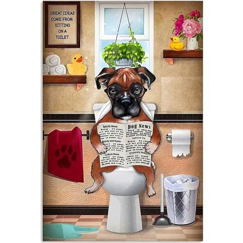 Boxer Dog Metal Tin Signs Sitting Great Ideas Metal Poster Home Art Wall Decor Plaque Farm Bathroom Bedroom Living Bar Cafe