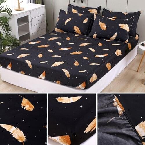 120*200*30cm 100%Polyester Printed Fitted Sheet Mattress Cover Four Corners With Elastic Band Bed Sheet Without Pillow