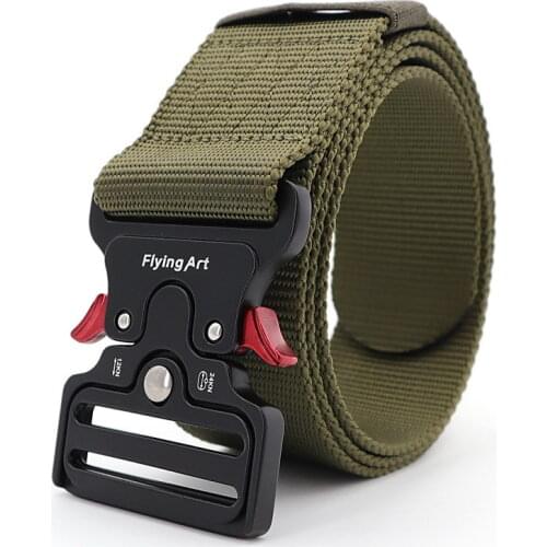 Mens Tactical Belt 5cm Plus Width Military Nylon Tought Outdoor Multifunctional Training Waist Strap Leisure Buckle Unisex Cinto
