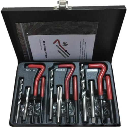 Car Care Repair Parts Thread Repair Kit for M6 M8 M10 Lubricant Re-Thread Tool 88Pc Inserts Drill Tap Set
