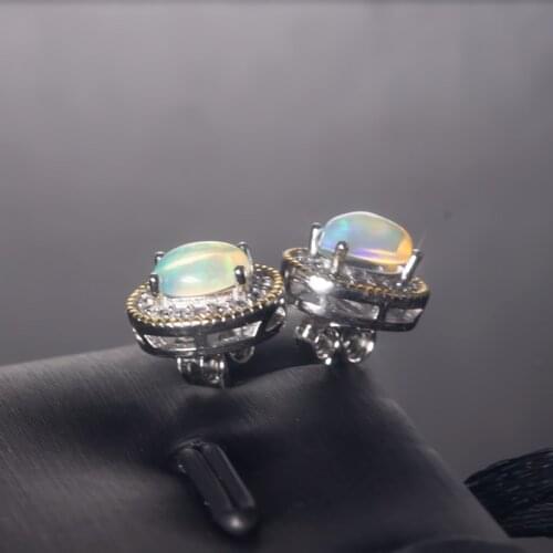 Natural Opal Little fresh style good Earrings 925 Sterling Silver Fine Jewelry Women girl Wedding birthday gift free express