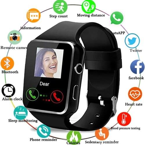 X6 Bluetooth Smart Watch With Camera Support SIM TF Card Touch Screen Alarm Clock Sleep Monitoring Sport Watch For Kid Men Women