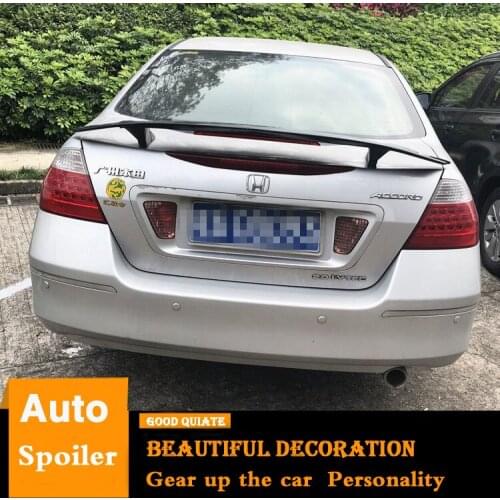 For Honda Accord Spoiler 2006 2007 Sport ABS Material Car Rear Wing black/white Color Trunk Rear Spoiler With lamp tail universa
