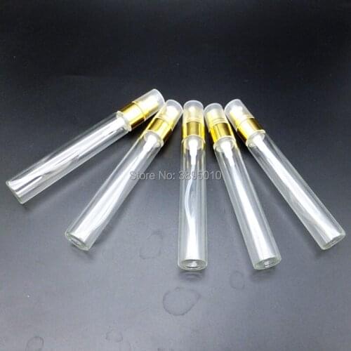 8ml Mini Small Empty Glass Perfume Bottle Glass Sample Bottle With gold Spray F1109