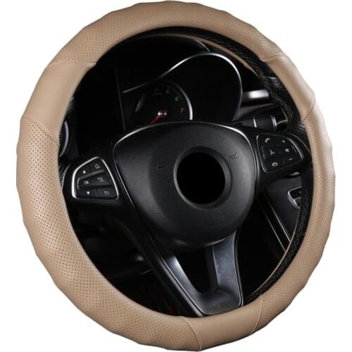 N0HF Universal Leather Steering Wheel Cover Fits Most Vehicles Non-slip Stylish Car Accessories Auto Protectors Odorless