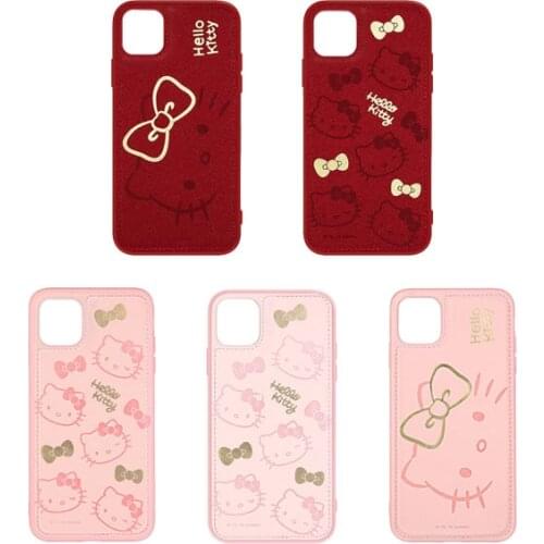 Hello Kitty Cartoon Protective Case for Iphone 12/mini/pro/pro Max Fingerprint-free Shockproof PU Hello Kitty Phone Cover