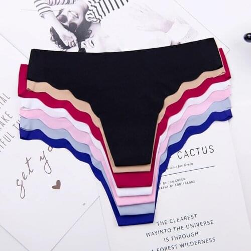 Womens Cotton Sexy Thongs G-string Underwear Panties for Ladies Solid Color Within Temptation Hot Body Fashion Briefs 1pcs