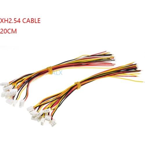 10PCS 20CM JST XH2.54 2/3/4/5/6/7/8/9/10 PIN connector male plug with cable wire 2.54MM PITCH 2P/3P/4P/5P/6P/7P/8P/9P