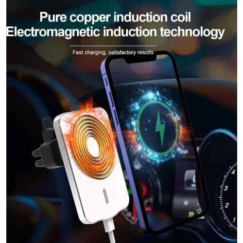 15W Magnetic Car Wireless Charger Qi Fast Charging Air Car For 12 Stand Phone Holder Aluminum Alloy B8 Wireless Charger