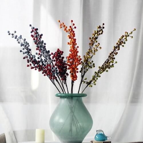 2pcs/lot Home and Christmas Decoration Simulation Fruit Artificial Berry Plants Branch Free Shipping