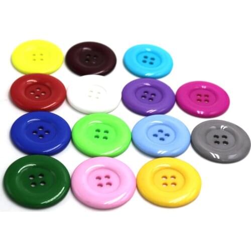 50pcs 38mm 4 holes Colorful resin coat buttons large fashion buttons clothing accessories diy sewing craft accessories