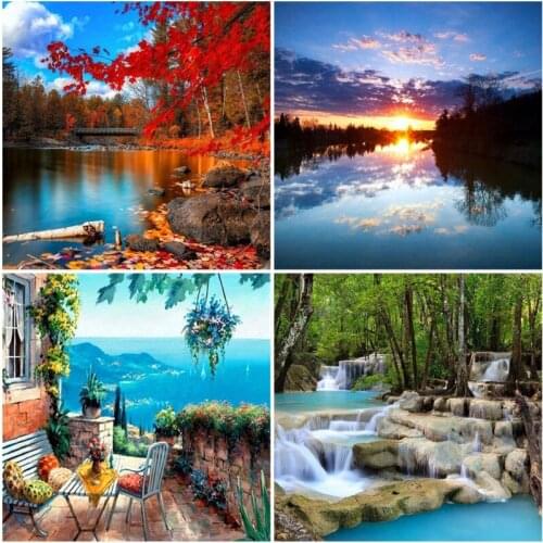 5D DIY Diamond Painting Landscape Full Square/Round Diamond Embroidery Mosaic Picture of Rhinestones Handcraft Home Decor Gift