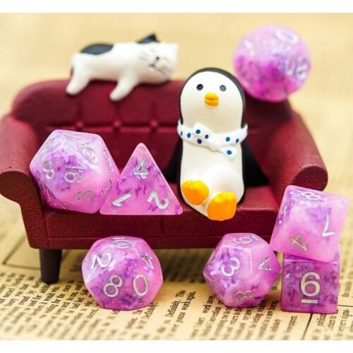 7Pcs/Set Butterfly DND Dice D&D Dice D4 D6 D8 D10 D% D12 D20 Polyhedral Games Dice Set for Table Games MTG RPG