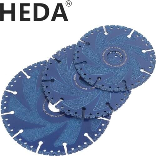 HEDA 115/125/150mm Vacuum Brazed Diamond Saw Blade Multi-Purpose Demolition Cutting Disc For Steel Metal Stone Cast Iron Rebar W