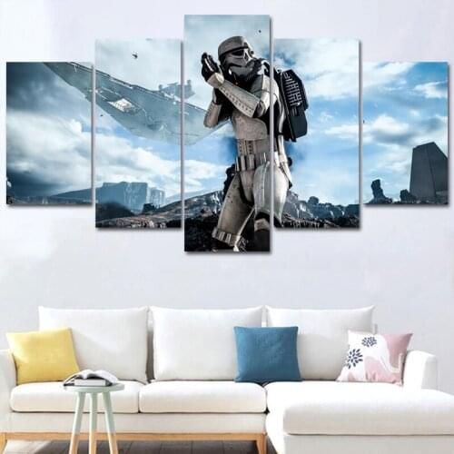 Atlantis Future Battlefield 5 pcs Modern Home Wall Decor Canvas Picture Art HD Print Painting On Canvas for Living Room