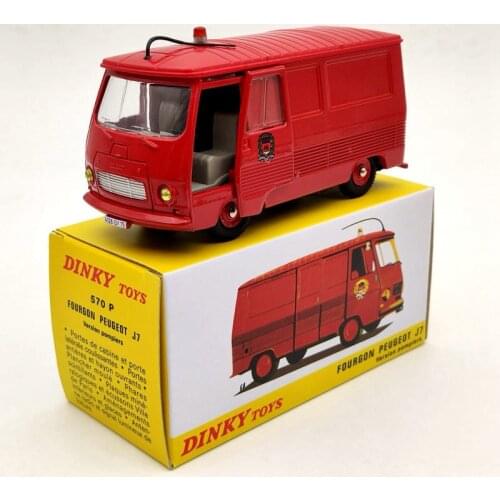 Atlas 1:43 Dinky Toys 570 P Fourgon P~geot J7 Version Pompiers Diecast Models Car Gifts