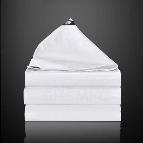 White 0.32mm PE Rainproof Cloth Truck Canopy Tarpaulin Outdoor Awning Garden Plant Waterproof Shade Cloth Pet House Cover