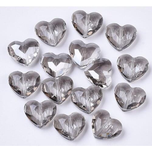 7x8x4mm Wholesale Transparent Glass Beads Faceted Heart Spacer Loose Glass Beads for Bracelet DIY Jewelry Making
