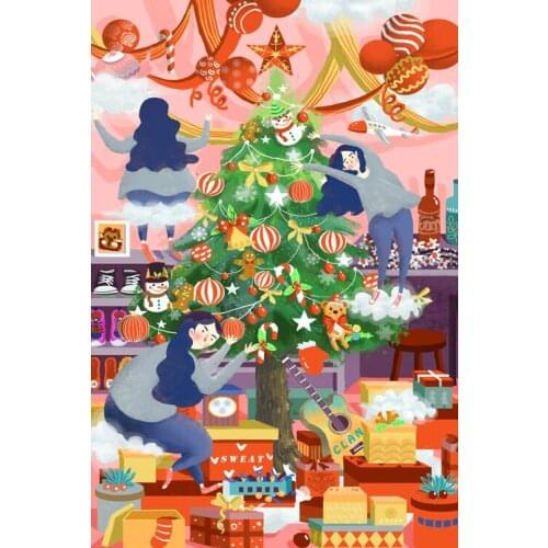 Christmas party The wooden puzzle 1000 pieces ersion jigsaw puzzle white card adult childrens educational toys